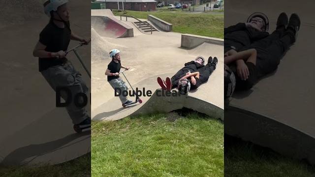 Double clear #fyp #scooter #skatepark Double clear #fyp #scooter #skatepark