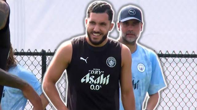 Rayan Cherki, Tijjani Reijnders, Rayan Ait-Nouri FIRST Man City training session under Pep Guardiola Rayan Cherki, Tijjani Reijnders, Rayan Ait-Nouri FIRST Man City training session under Pep Guardiola