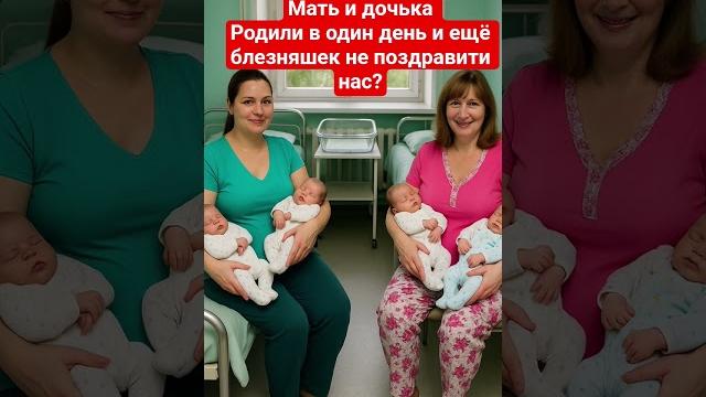 Мать дочь родили в один день и ещё близняшек.. Мать дочь родили в один день и ещё близняшек..