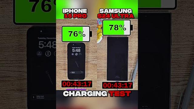 SAMSUNG S24 ULTRA VS IPHONE 15 PRO MAX CHARGING TEST !! SAMSUNG S24 ULTRA VS IPHONE 15 PRO MAX CHARGING TEST !!
