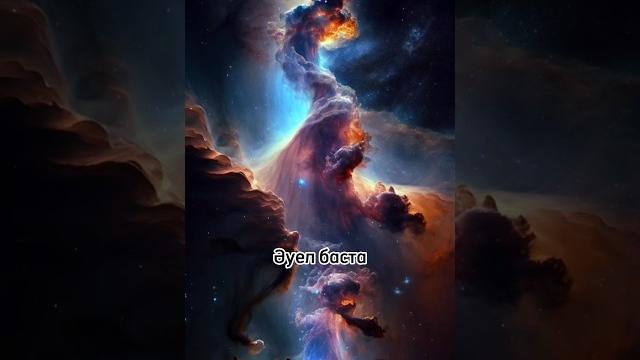 Әуел баста Құдай аспан мен жерді жаратты. Әуел баста Құдай аспан мен жерді жаратты.