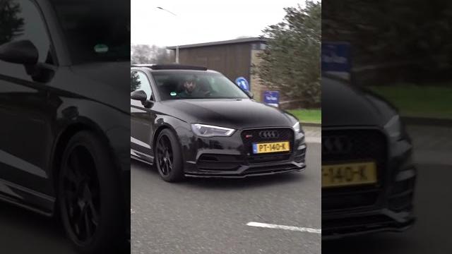 Volkswagen Golf 7 R overtakes Audi S3 in a crazy way Volkswagen Golf 7 R overtakes Audi S3 in a crazy way