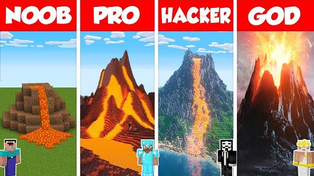 Minecraft TNT VOLCANO HOUSE BUILD CHALLENGE - NOOB vs PRO vs HACKER vs GOD / Animation Minecraft TNT VOLCANO HOUSE BUILD CHALLENGE - NOOB vs PRO vs HACKER vs GOD / Animation