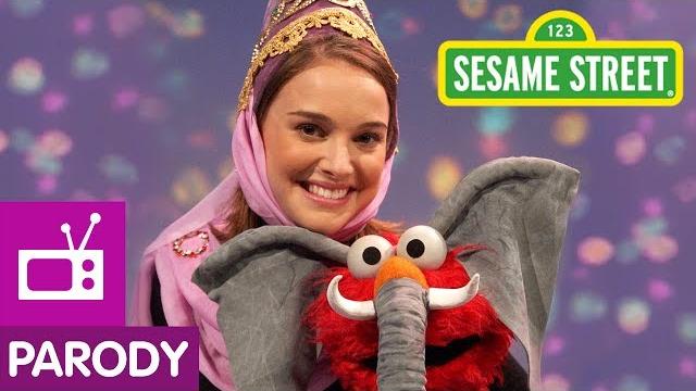 Sesame Street: Natalie Portman And Elmo Are Princess & Elephant Sesame Street: Natalie Portman And Elmo Are Princess & Elephant