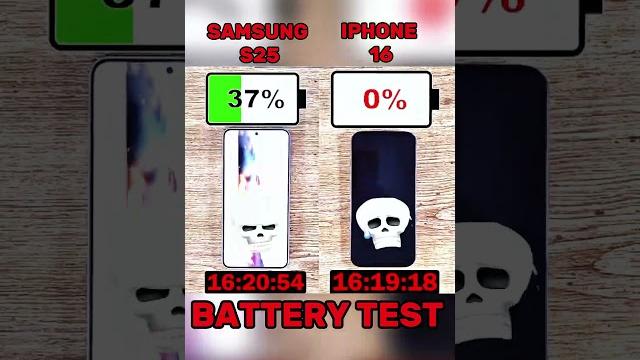 SAMSUNG S25 VS IPHONE 16 BATTERY TEST?? SAMSUNG S25 VS IPHONE 16 BATTERY TEST??