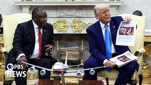 WATCH: Trump confronts South African president with video, defends Afrikaner resettlement WATCH: Trump confronts South African president with video, defends Afrikaner resettlement