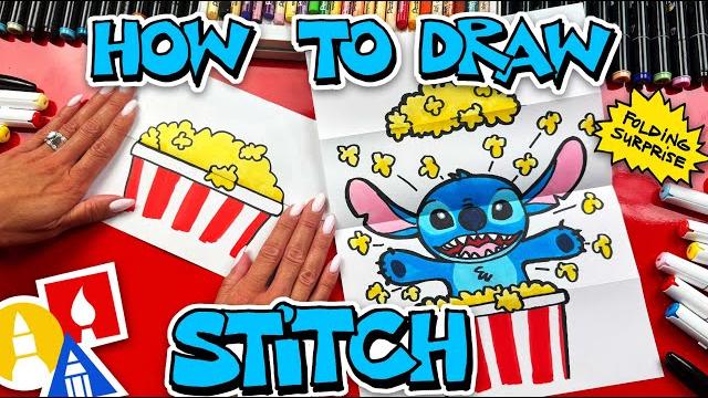 How To Draw Stitch Popcorn Bucket Surprise How To Draw Stitch Popcorn Bucket Surprise