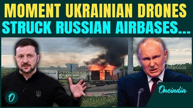 Moment of Ukrainian Attack On Russian Airbases Caught on Camera | 40+ Aircraft Destroyed Moment of Ukrainian Attack On Russian Airbases Caught on Camera | 40+ Aircraft Destroyed