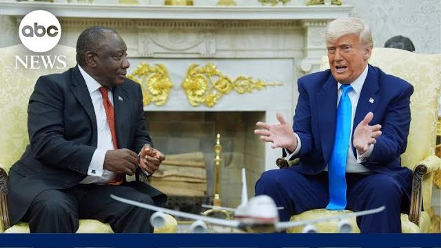 Trump confronts South Africa's president, shows purported evidence of white farmer genocide Trump confronts South Africa's president, shows purported evidence of white farmer genocide