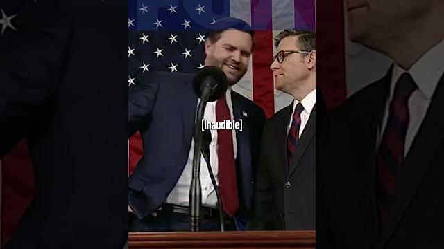 JD Vance and Mike Johnson at Trump's address to congress JD Vance and Mike Johnson at Trump's address to congress