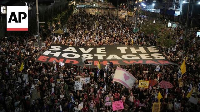 Protesters in Tel Aviv call for Trump's help to end Gaza war and secure release of hostages Protesters in Tel Aviv call for Trump's help to end Gaza war and secure release of hostages
