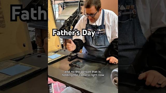 Letterpress printing an example of one of our greeting cards for Father’s Day (June 15, 2025) Letterpress printing an example of one of our greeting cards for Father’s Day (June 15, 2025)