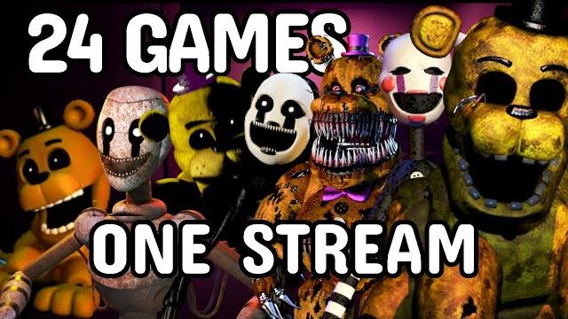 Completing the ULTIMATE 24 FNAF Game Marathon in ONE STREAM Completing the ULTIMATE 24 FNAF Game Marathon in ONE STREAM
