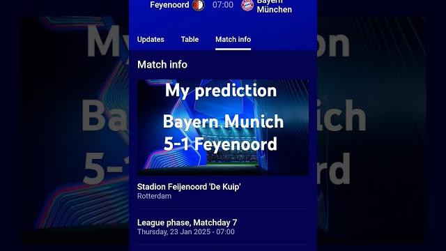 Y Bayern Munich vs Feyenoord prediction Y Bayern Munich vs Feyenoord prediction