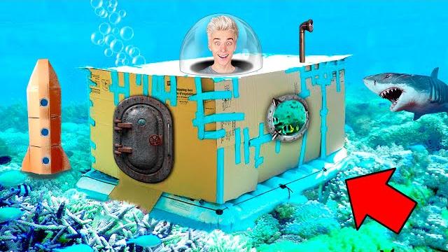 Подводная КАРТОННАЯ БАЗА Челлендж ! Подводная КАРТОННАЯ БАЗА Челлендж !