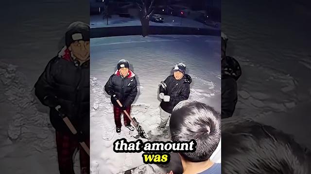 The kids asked to be paid for shoveling snow The kids asked to be paid for shoveling snow