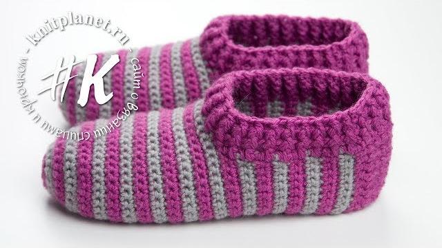 Вязание тапочек крючком Вязание тапочек крючком