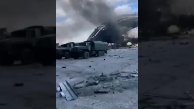 Первое видео из аэропорта Гостомеля Первое видео из аэропорта Гостомеля