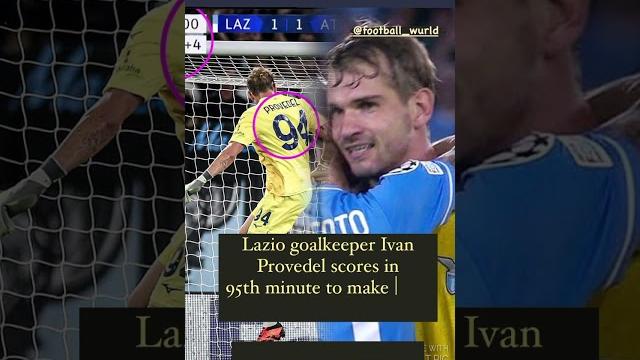 Lazio goalkeeper Ivan Provedel scores in 95th minute to make it 1-1 vs Atlético Madrid! #sslazio Lazio goalkeeper Ivan Provedel scores in 95th minute to make it 1-1 vs Atlético Madrid! #sslazio