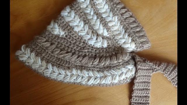 Шляпка-капор крючком. Часть 1. Cap-bonnet crocheted Шляпка-капор крючком. Часть 1. Cap-bonnet crocheted