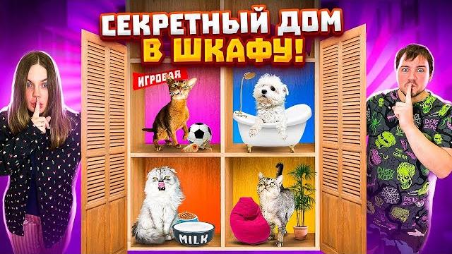 Мы построили СЕКРЕТНЫЙ ДОМ для котов в шкафу! Мы построили СЕКРЕТНЫЙ ДОМ для котов в шкафу!