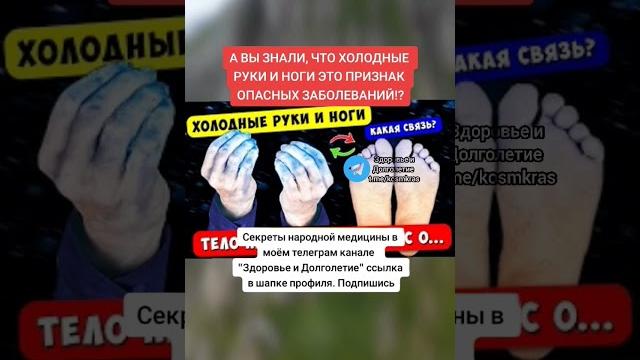 холодные руки и ноги признак опасных заболеваний #здоровье #зож #народнаямедицина #долголетие холодные руки и ноги признак опасных заболеваний #здоровье #зож #народнаямедицина #долголетие