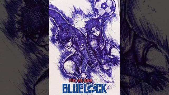 I drew Rin Vs Sae from Blue Lock #shorts I drew Rin Vs Sae from Blue Lock #shorts