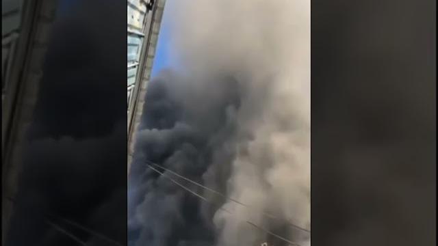 Крупный пожар в Алматы Крупный пожар в Алматы