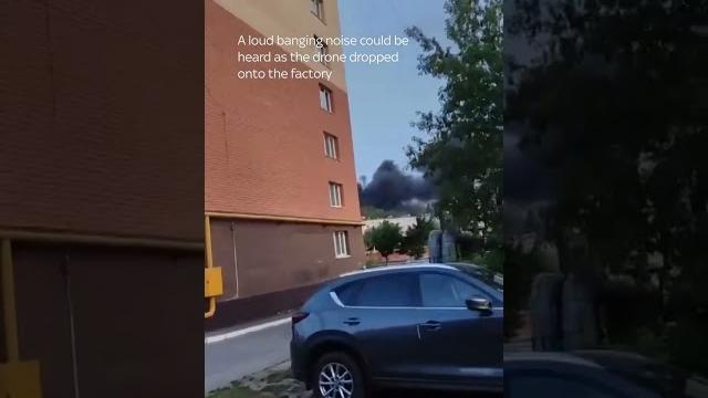 Drone strike causes explosion in Russia Drone strike causes explosion in Russia