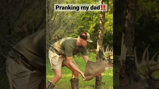 Pranking my dad! #feathersandfins #deerhunting #prank Pranking my dad! #feathersandfins #deerhunting #prank