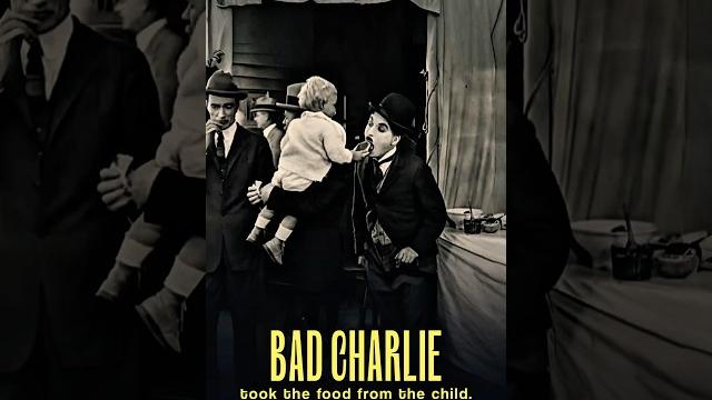 Charlie steals the food from the child. Charlie steals the food from the child.