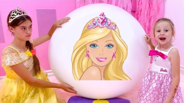 Nastya and Stacy open huge eggs with surprises and toys Nastya and Stacy open huge eggs with surprises and toys