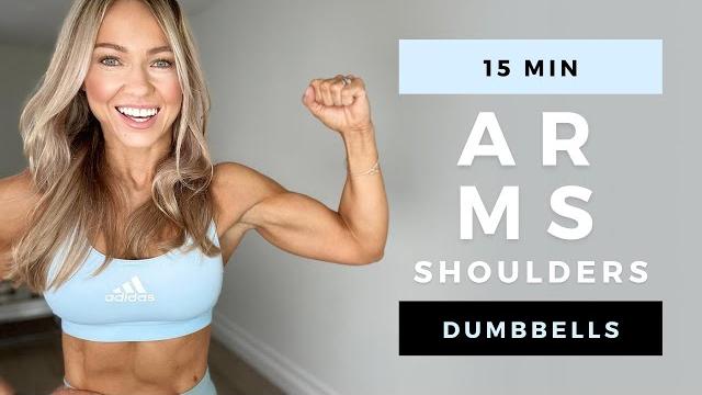 15 Min DUMBBELL ARMS & SHOULDER WORKOUT at Home | No Repeat 15 Min DUMBBELL ARMS & SHOULDER WORKOUT at Home | No Repeat