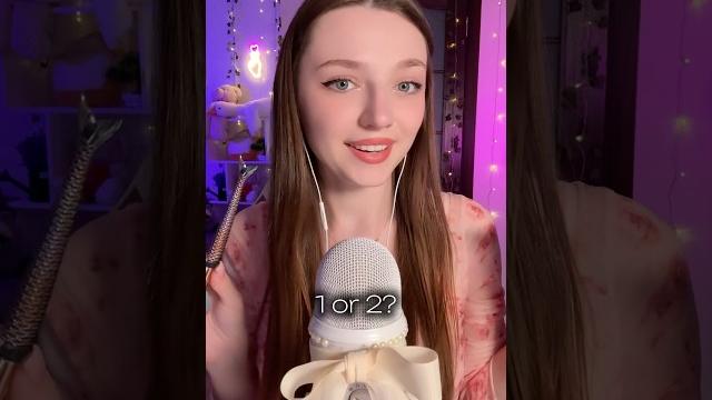 1 or 2? #asmr #asmrsounds #asmrrelax #asmrtingles #asmrwhispers #asmrsleep #relax #tingles #whispers 1 or 2? #asmr #asmrsounds #asmrrelax #asmrtingles #asmrwhispers #asmrsleep #relax #tingles #whispers