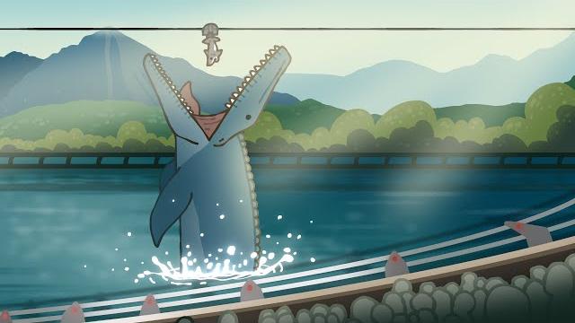 Mosasaurus feeding show scene #shorts Mosasaurus feeding show scene #shorts