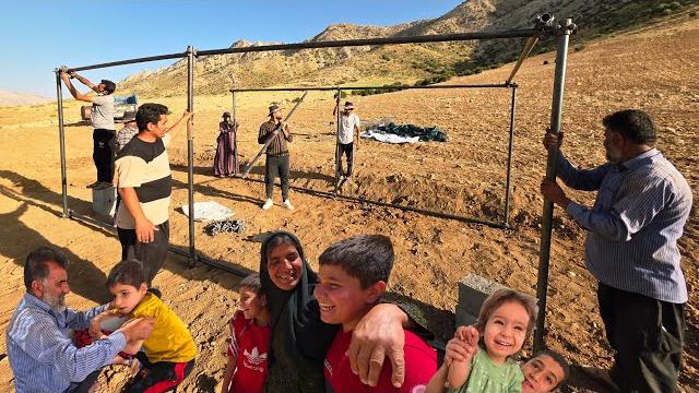 Family unity and cooperation in building a pavilion in the nomadic region of the Zagros Mountains Family unity and cooperation in building a pavilion in the nomadic region of the Zagros Mountains