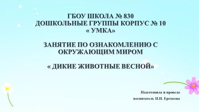 " Дикие животные весной" " Дикие животные весной"