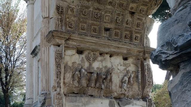 Relief from the Arch of Titus, showing The Spoils of Jerusalem being brought into Rome Relief from the Arch of Titus, showing The Spoils of Jerusalem being brought into Rome