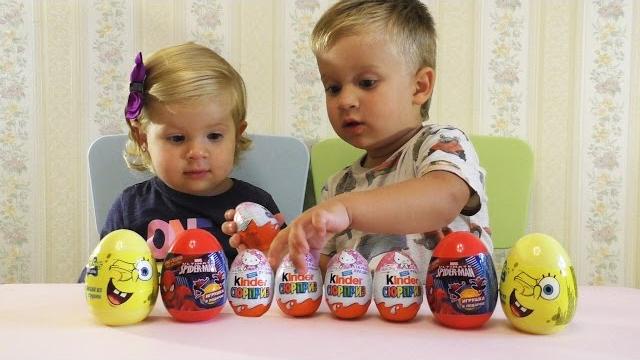 Распаковка Киндер Сюрприз и Яйца Спайдермен и Спанч Боб Kinder Surprise Spongebob Spiderman Распаковка Киндер Сюрприз и Яйца Спайдермен и Спанч Боб Kinder Surprise Spongebob Spiderman