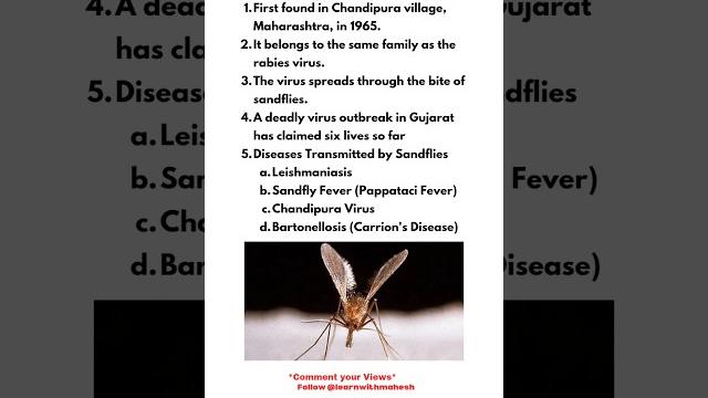 Chandipura Virus #facts #upsc Chandipura Virus #facts #upsc