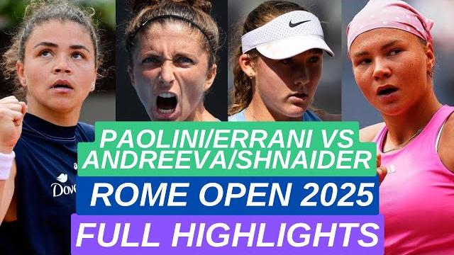 Jasmine Paolini / Errani vs Andreeva / Shnaider Full Highlights | Rome Open 2025 Doubles Tennis SF Jasmine Paolini / Errani vs Andreeva / Shnaider Full Highlights | Rome Open 2025 Doubles Tennis SF