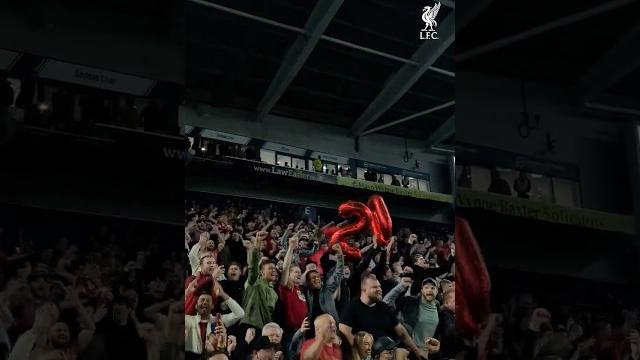 The away end at full-time The away end at full-time