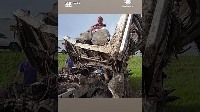 Tornado Flips Truck on Kansas Highway Tornado Flips Truck on Kansas Highway