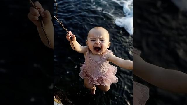 The kind dolphin saved this baby. Please treat animals kindly. The kind dolphin saved this baby. Please treat animals kindly.