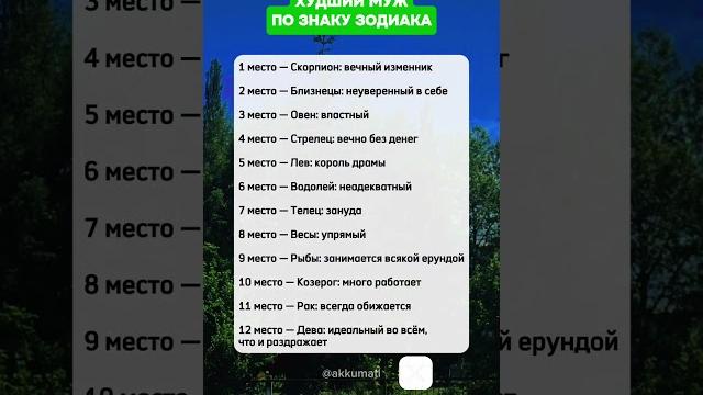 Худший муж по знаку зодиака @Akkumati - copyright Худший муж по знаку зодиака @Akkumati - copyright