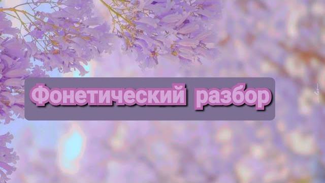 Фонетический разбор Фонетический разбор