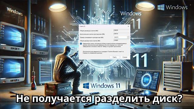 Невозможно сжать том дальше области в windows 11 Невозможно сжать том дальше области в windows 11