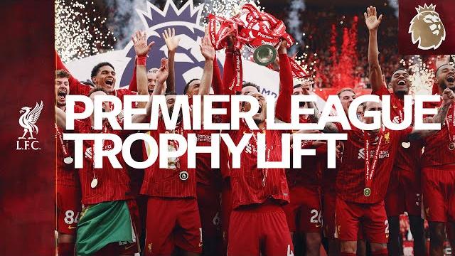 Liverpool FC lift the Premier League trophy Liverpool FC lift the Premier League trophy