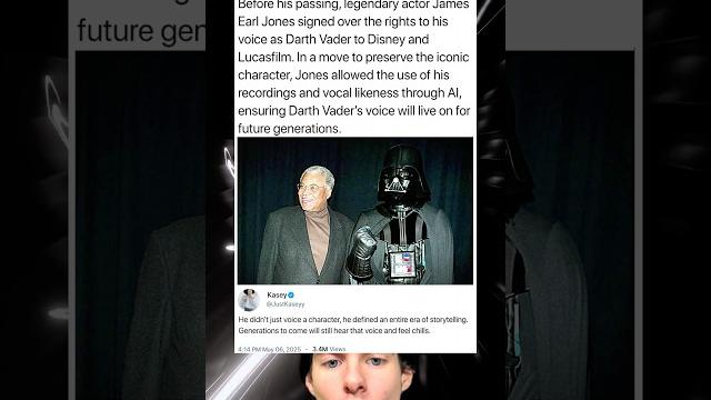 Before his passing, legendary actor James Earl Jones signed over the rights to his voice as Darth Before his passing, legendary actor James Earl Jones signed over the rights to his voice as Darth
