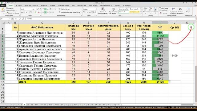 Урок № 10 Начисление заработной платы в "Excel" Урок № 10 Начисление заработной платы в "Excel"